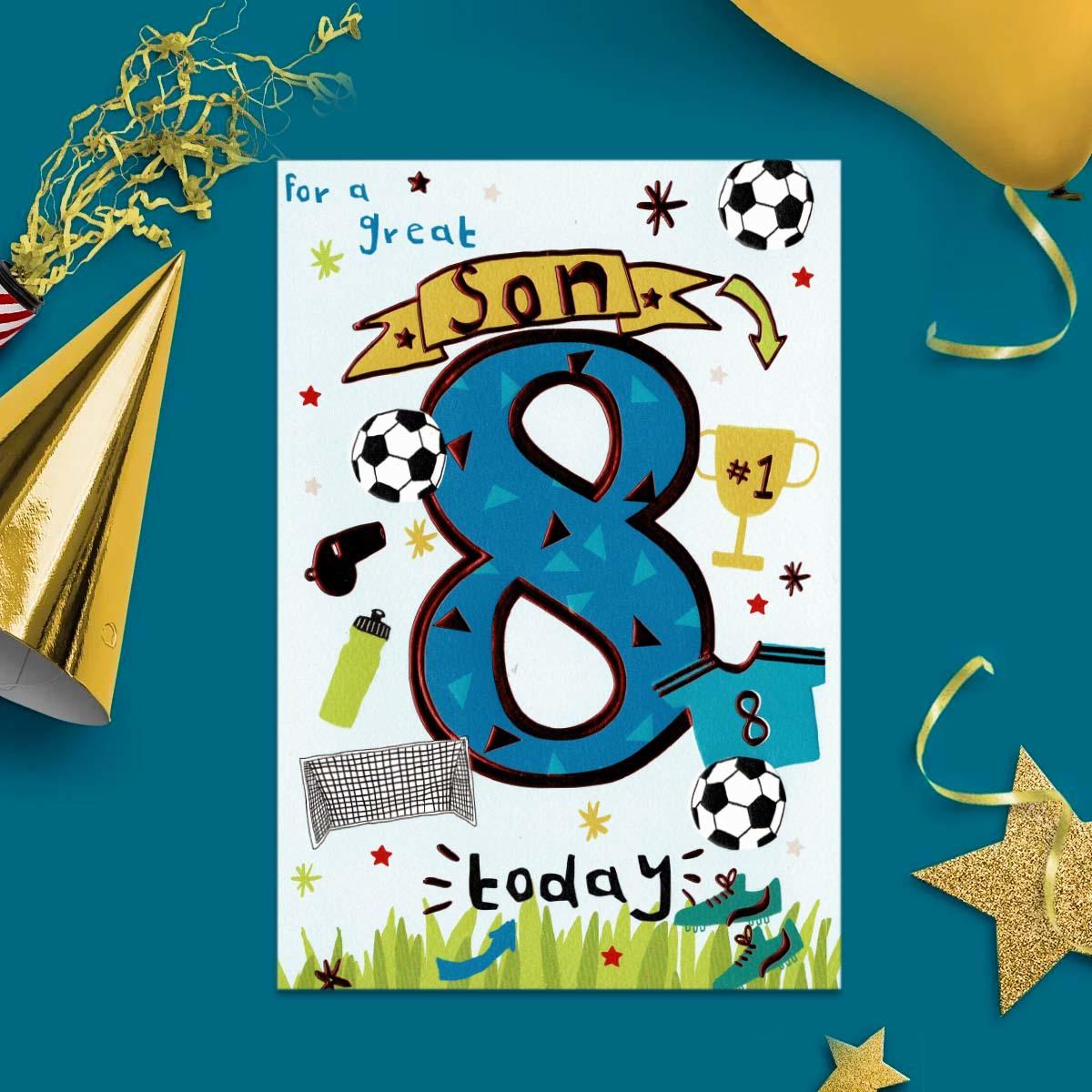 Great Son 8th Birthday Playful Peppers Card – The Celebration Store